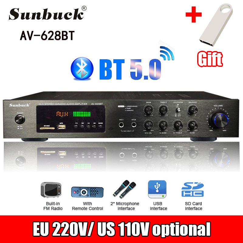 Home Cinema Solution - 110/220V 2000W Bluetooth Power Amplifier Audio