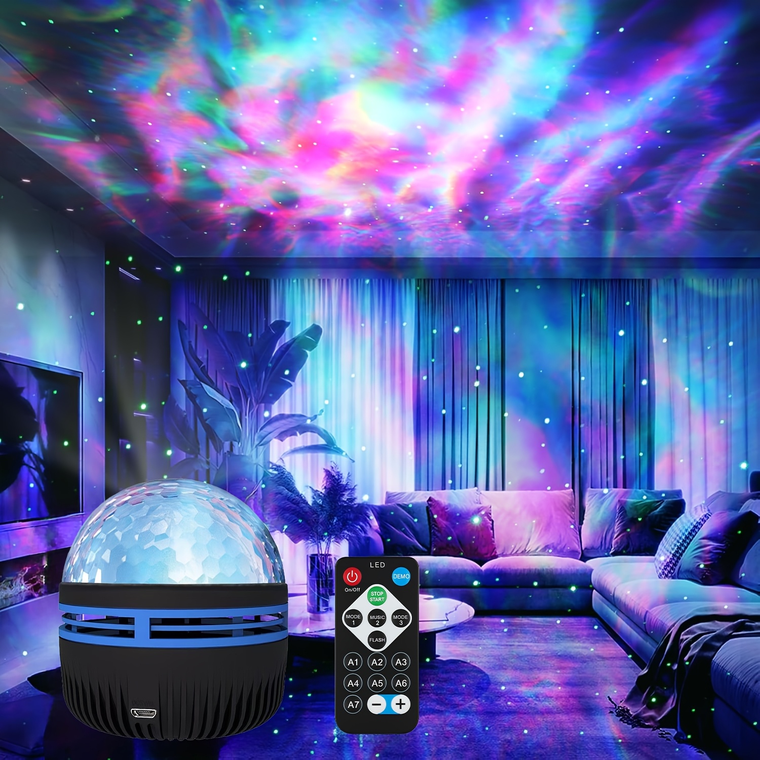 Home Cinema Led Projector - 7 Modes RGB Starry Sky Galaxy
