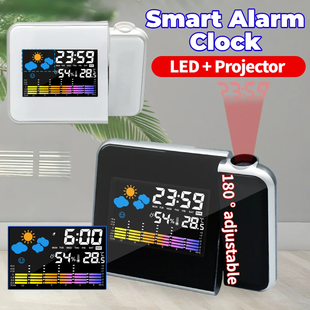 Home Cinema Led Projector - Projection Clock Digital LED Projector with