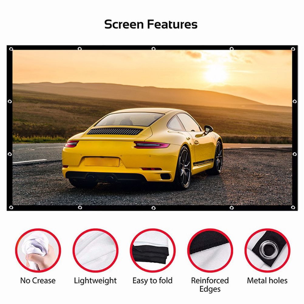 Projector Screen 100 Inch - Simple Projector Curtain Home Set Theater