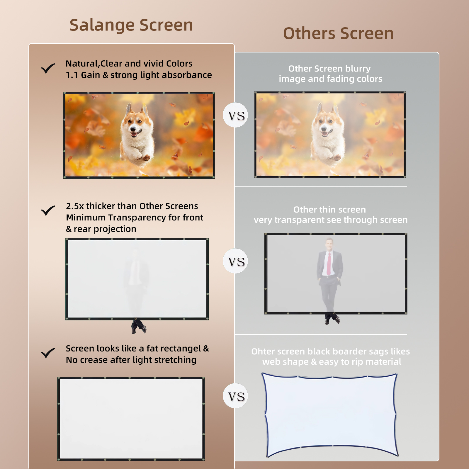 Salange Projector Screen 100 i - مراجعة Projector Screen 100 Inch وسعره