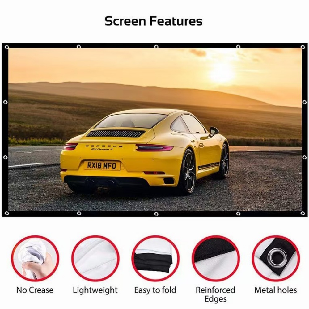 60 72 100 120 150 Inch 16:9 Po - مراجعة Projector Screen 100 Inch وسعره