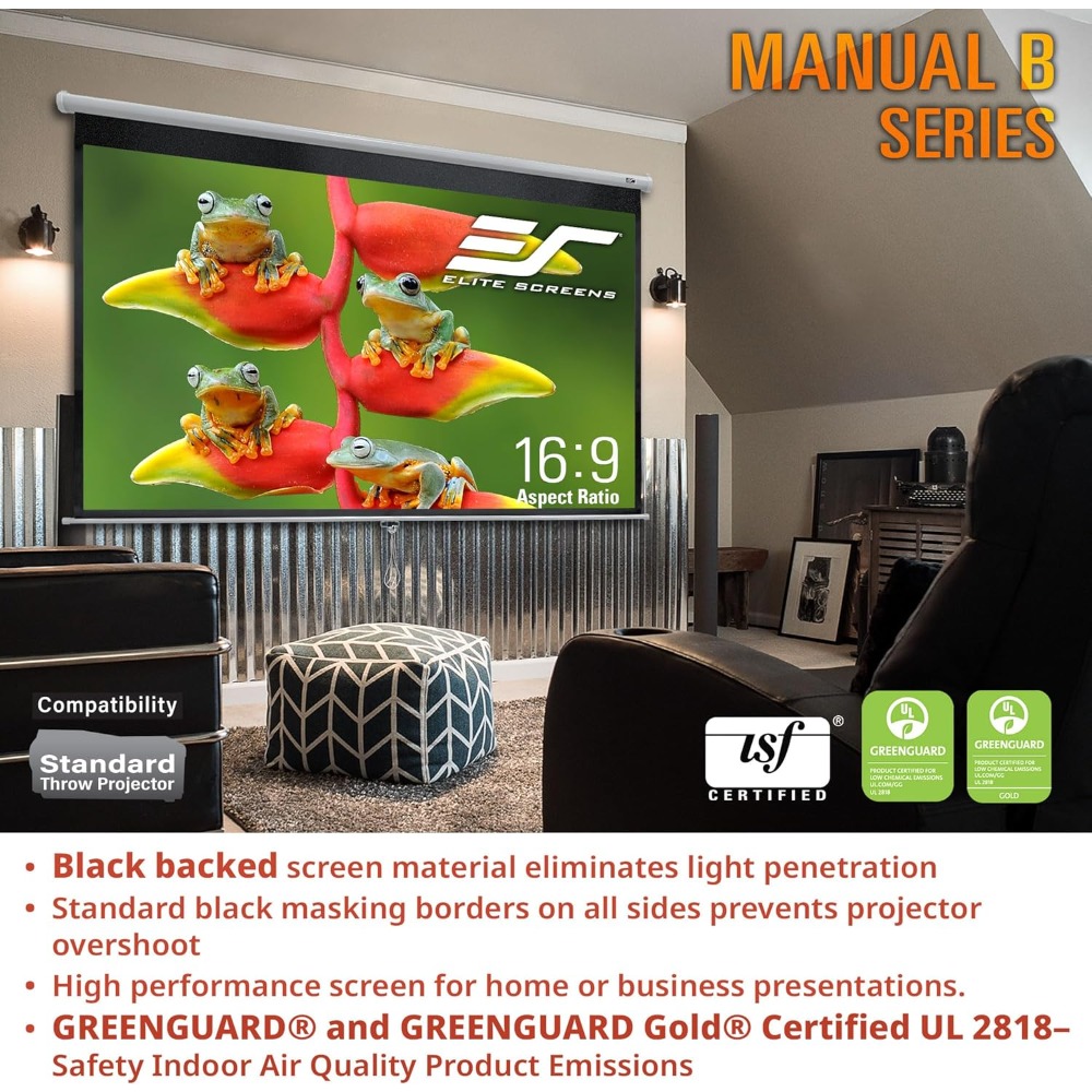 US Shipping Manual B 100 Inch  - مراجعة Projector Screen 100 Inch وسعره
