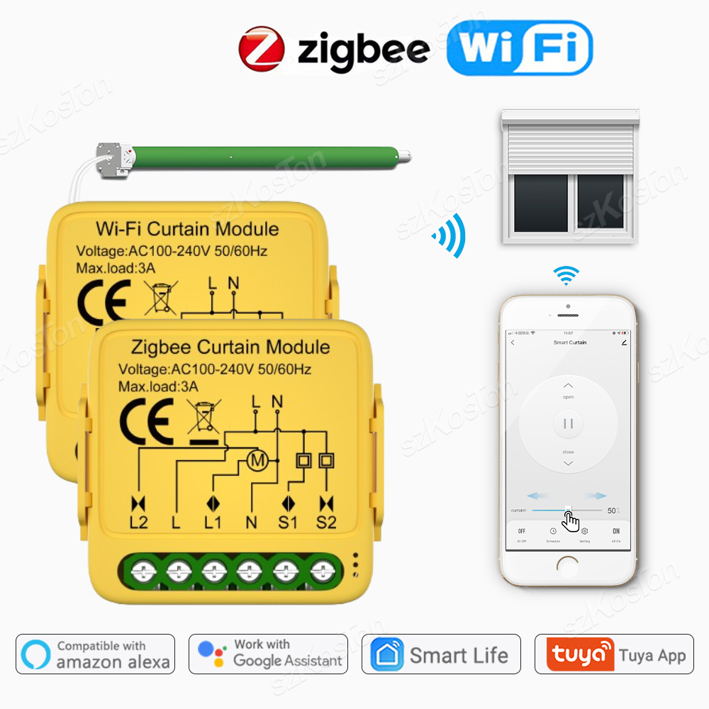 Tuya ZigBee WiFi Smart Curtain - مراجعة Home Cinema App وسعره