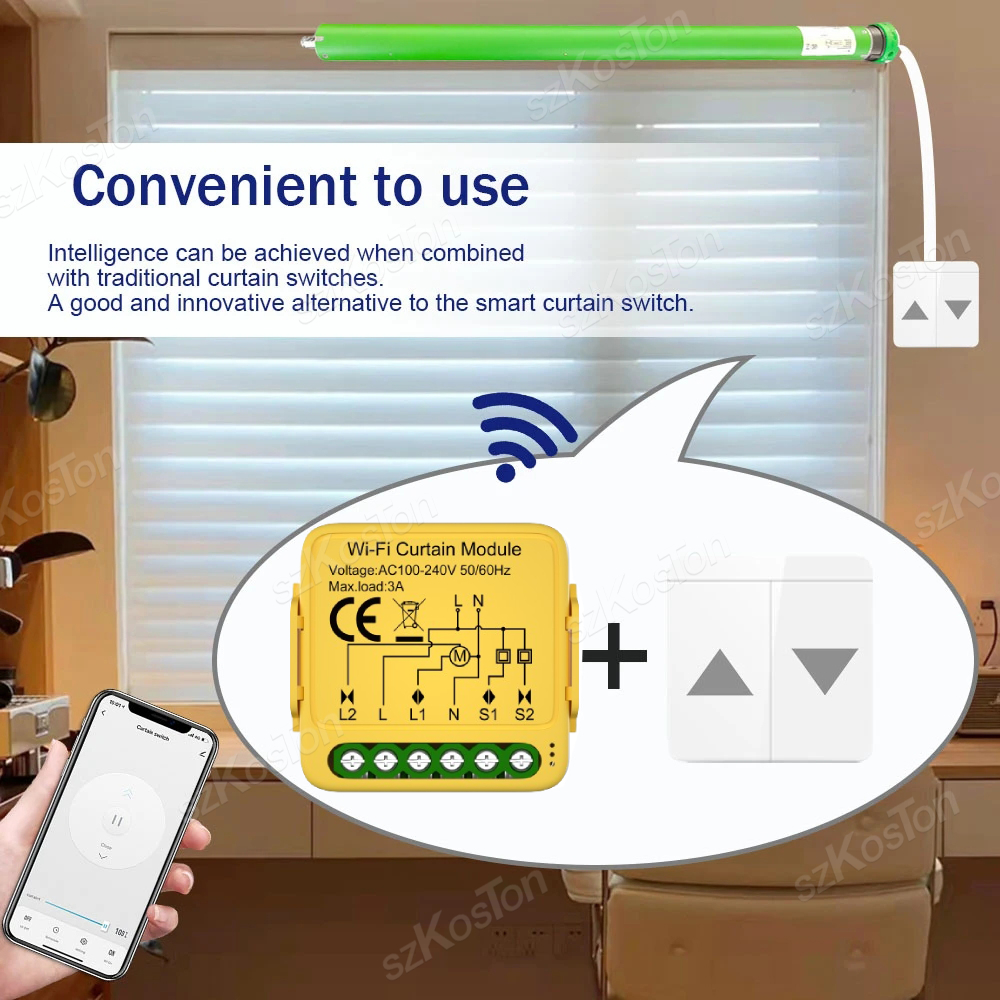 Tuya ZigBee WiFi Smart Curtain - مراجعة Home Cinema App وسعره