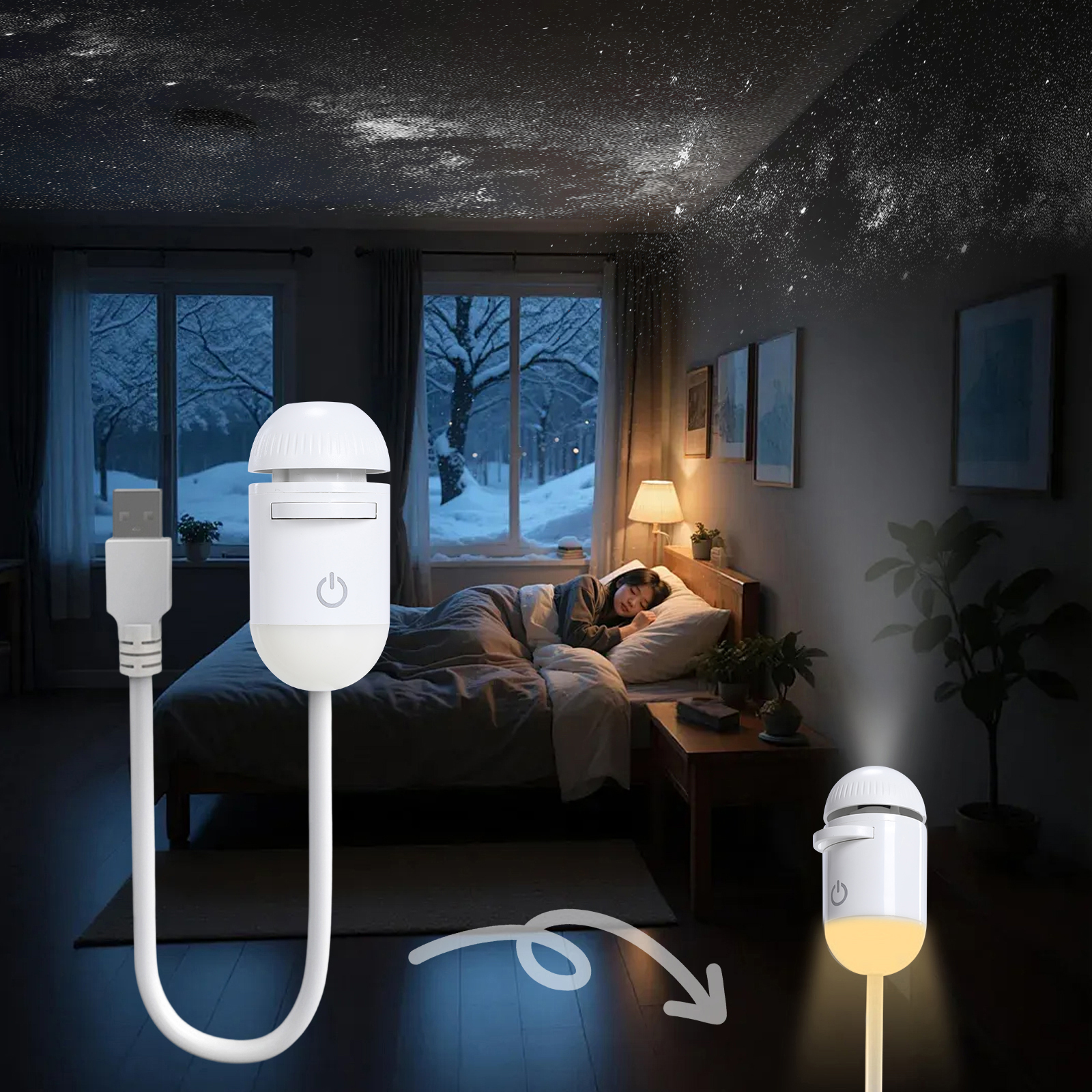 2-in-1 Mini Galaxy 360° Rotate - مراجعة Home Cinema Led Projector وسعره