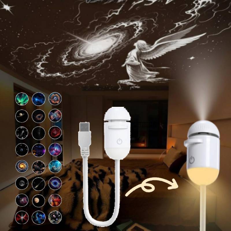 2-in-1 Mini Galaxy 360° Rotate - مراجعة Home Cinema Led Projector وسعره