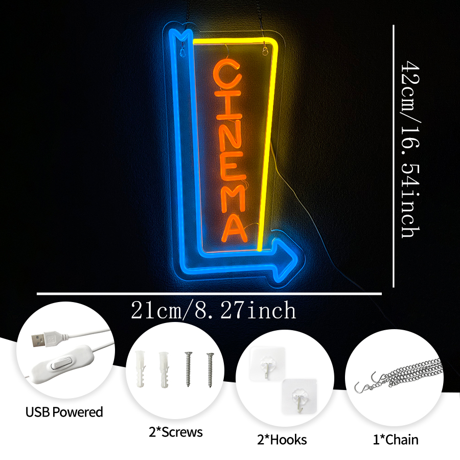 Cinema Arrow LED Neon Sign USB - مراجعة Home Cinema Guide وسعره