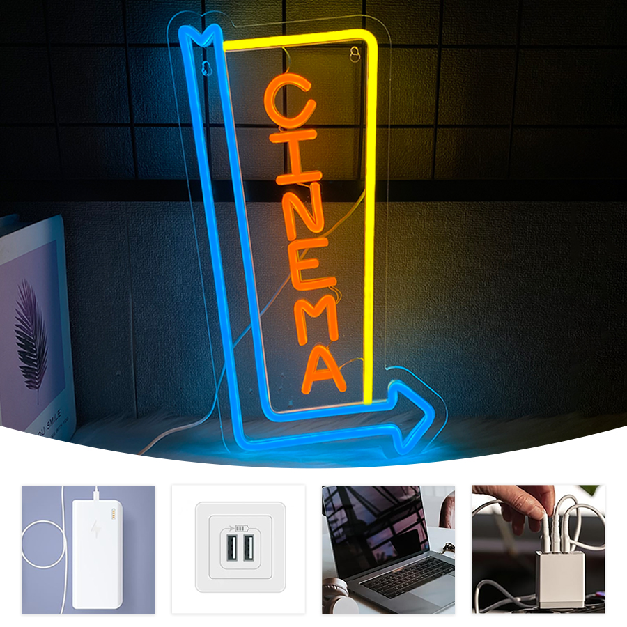 Cinema Arrow LED Neon Sign USB - مراجعة Home Cinema Guide وسعره