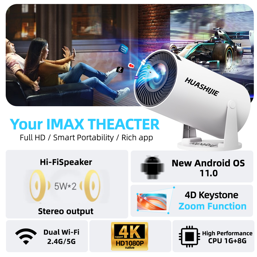 4K home theater projector, bui - مراجعة Home Cinema Led Projector وسعره