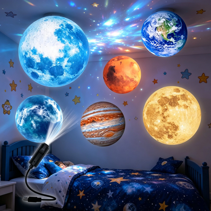 1 lamp 6 planet slidesCreative - مراجعة Home Cinema Led Projector وسعره