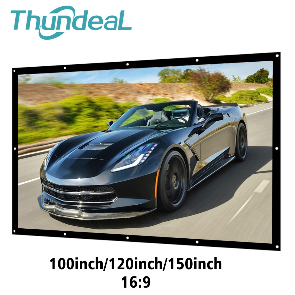 ThundeaL 16:9 100 120 150 Inch - مراجعة Projector Screen 100 Inch وسعره