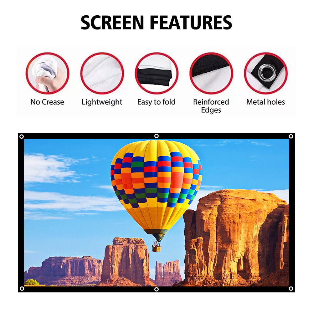 ThundeaL 16:9 100 120 150 Inch - مراجعة Projector Screen 100 Inch وسعره