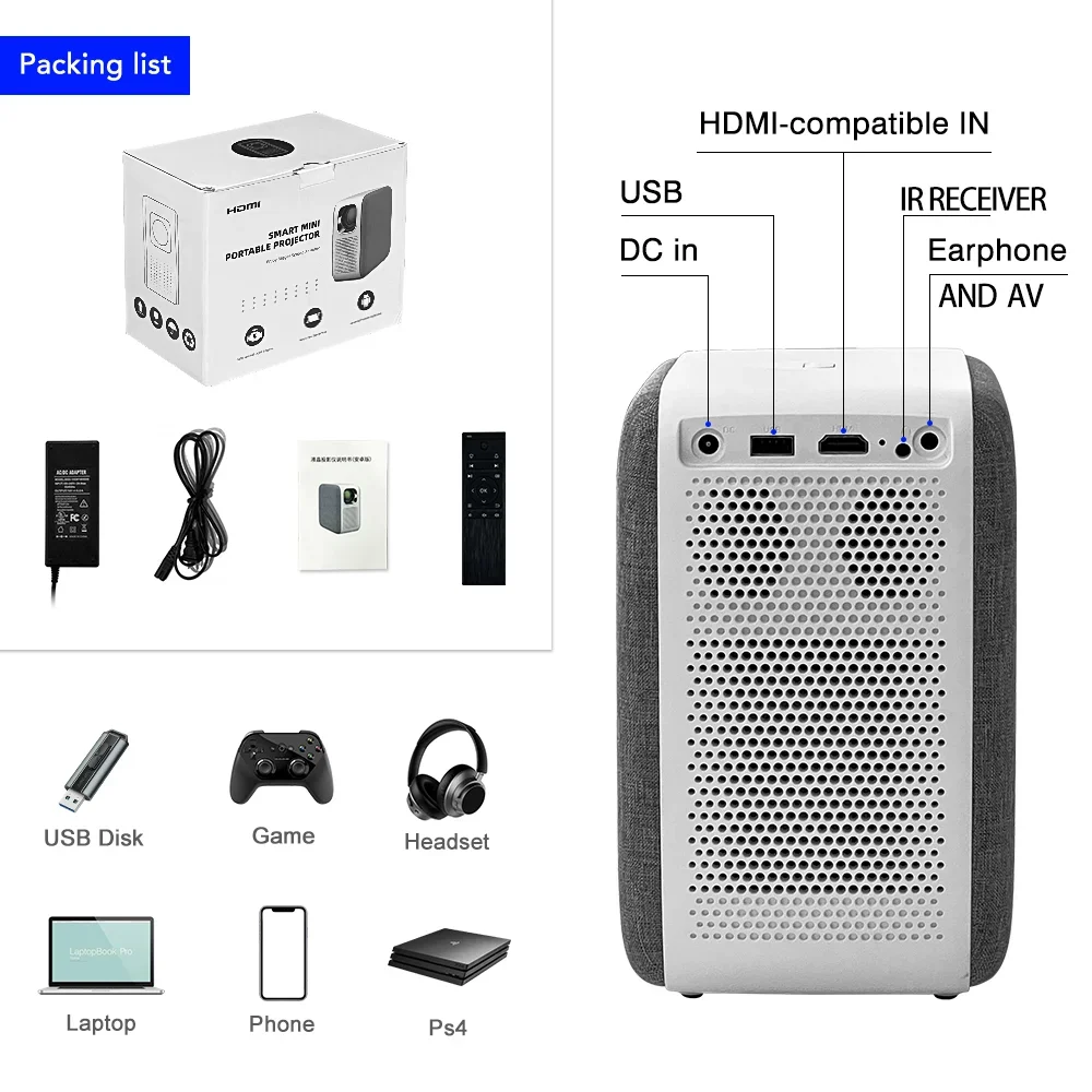 2025Touyinger H6 pro  4k usb c - مراجعة Home Cinema Led Projector وسعره