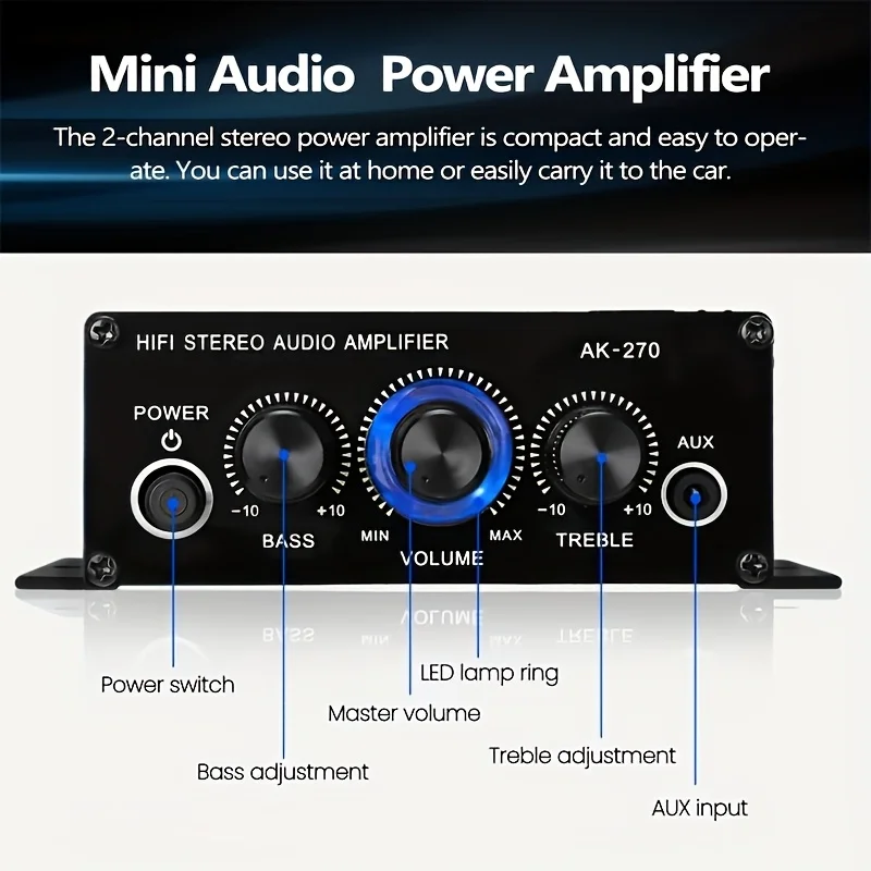 AK-270 400W Mini Power Amplifi - مراجعة Home Cinema Solution وسعره