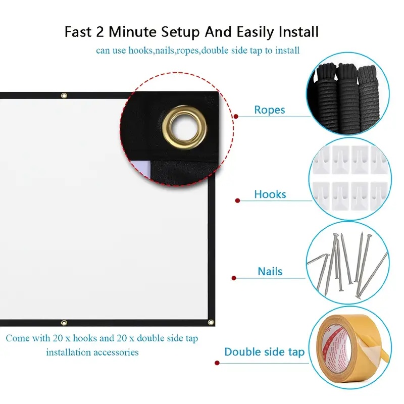 Projector Screen 16:9 Indoor/O - مراجعة Projector Screen 100 Inch وسعره